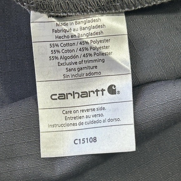 NEW Carhartt Scrub Shirt Mens Small Dark Pewter Ripstop V-Neck Clinic C15108 - Picture 4 of 10